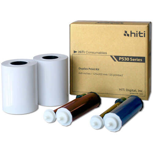 HiTi P530D 6 x 8 inch duplex print kit with paper rolls and ribbons for 500 prints