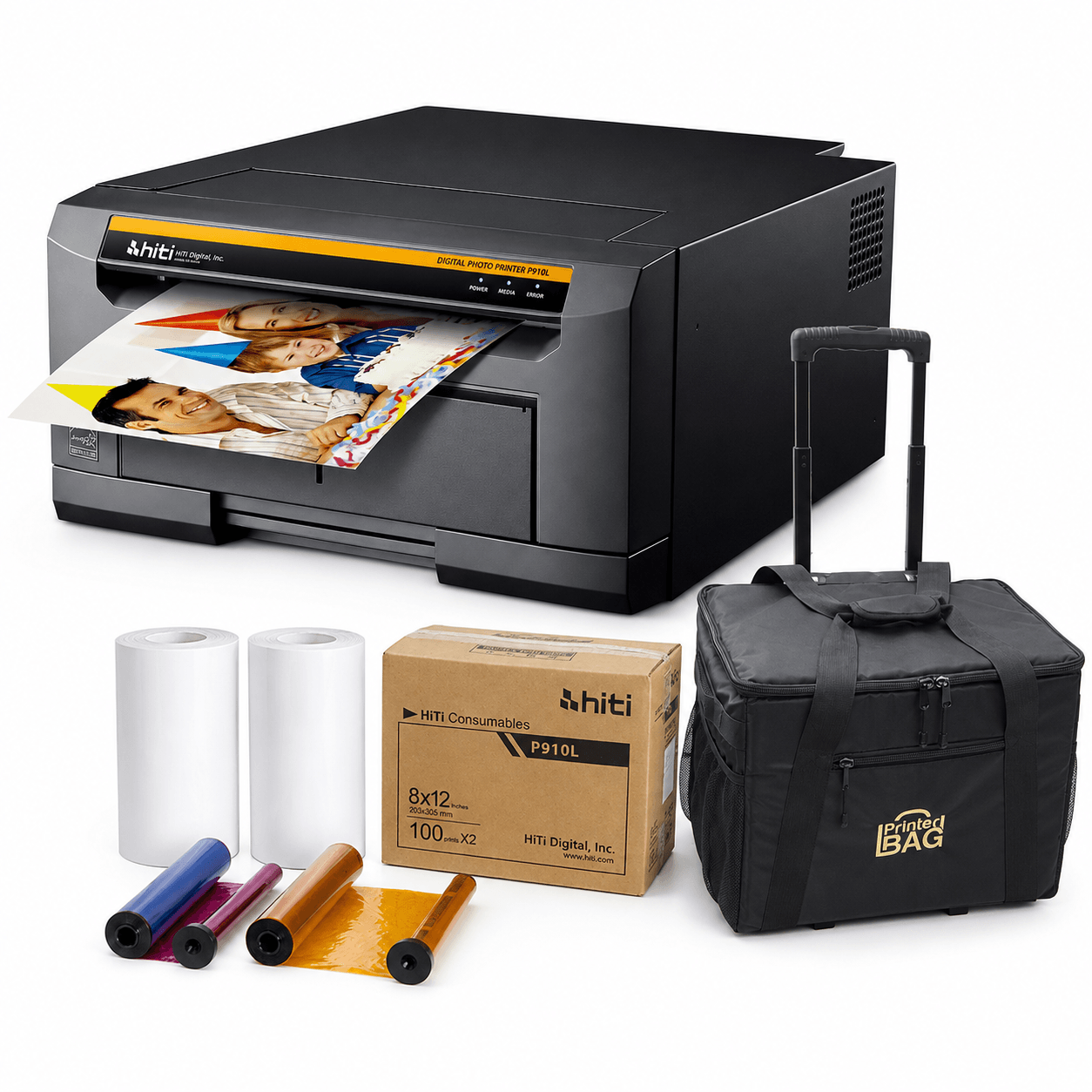 Hiti P910L Printer Bundle with 8x12 media and carrying case