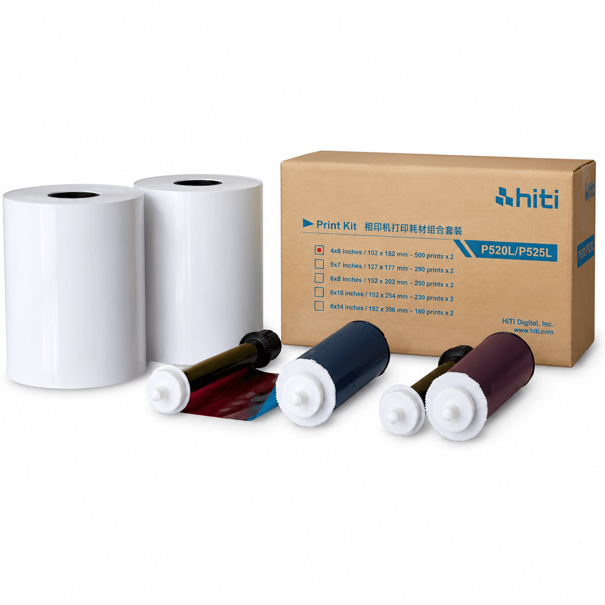 HiTi P525L / P520L 5x7 Media | Genuine Hiti Paper & Ribbon Print Kit (580 Prints)
